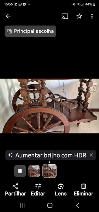 Mesa Bar Carrinho com Abas em Madeira como nova