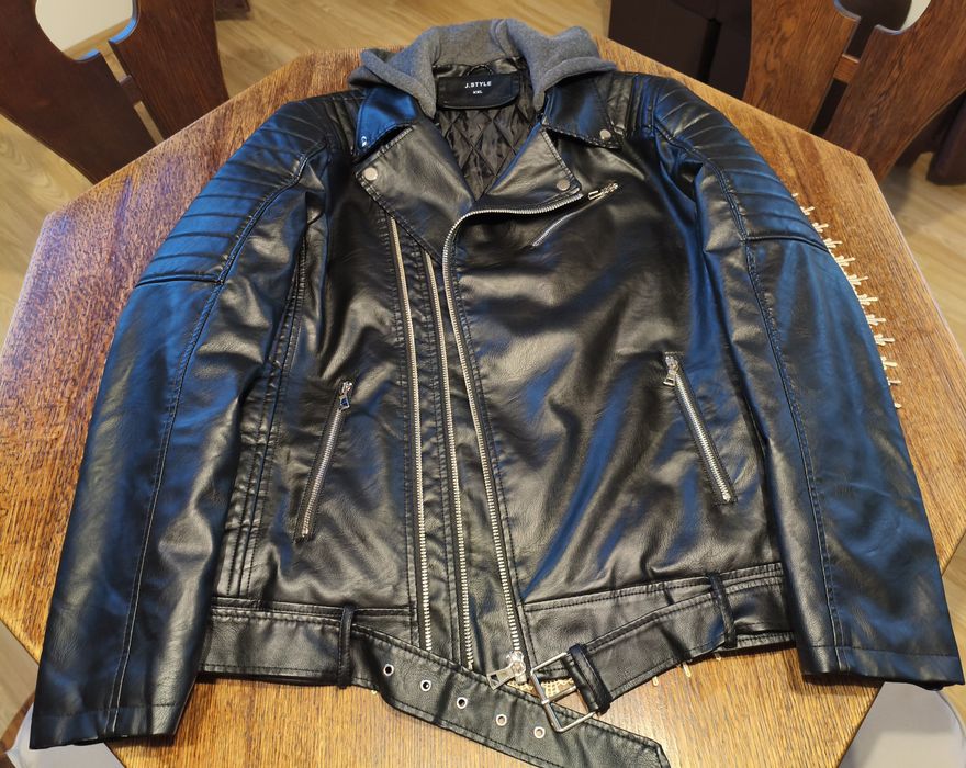 Nowa kurtka skórzana firmy"J.Style"+ skórzana czapka.