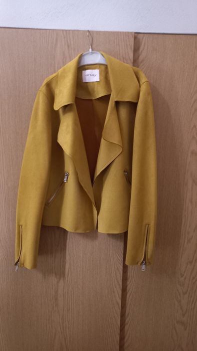 Musztardowa ramoneska marynarka M