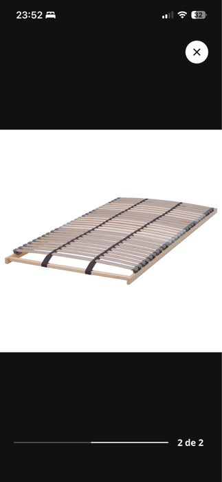Cama ikea malm 90X200 + estrado + colchão