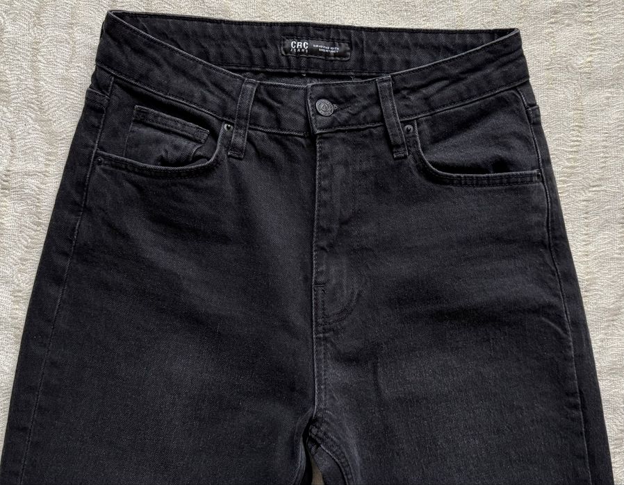 Жіночі чорні джинси кльош CRACPOT JEANS розмір 28  S-М  високa посадка Туреччина
