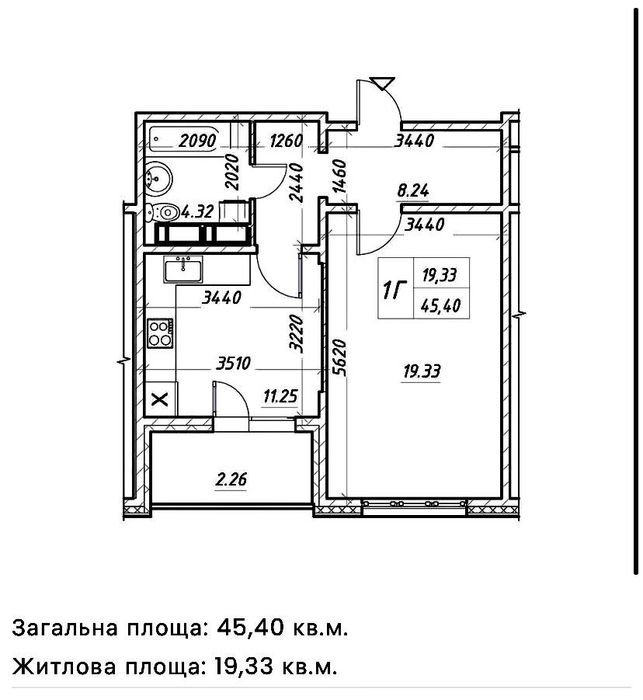 Кульженків 1к -45,5м2  з ремонтом Навігатор -2  метро 10хв Мінська