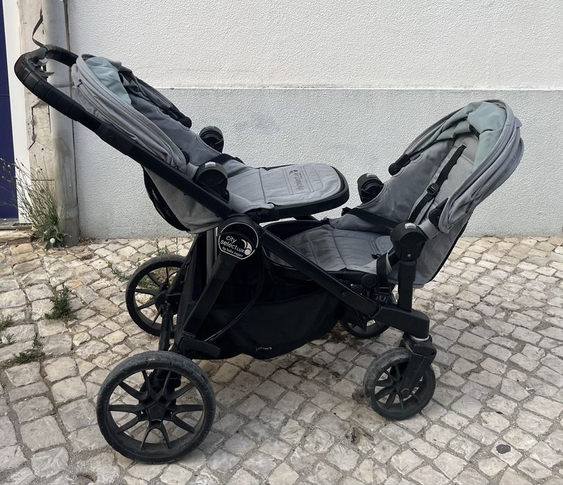 Carrinho Baby Jogger City Select Gémeos + 2 Ovos Cybex Aton B2 i-Size + ISOFIX