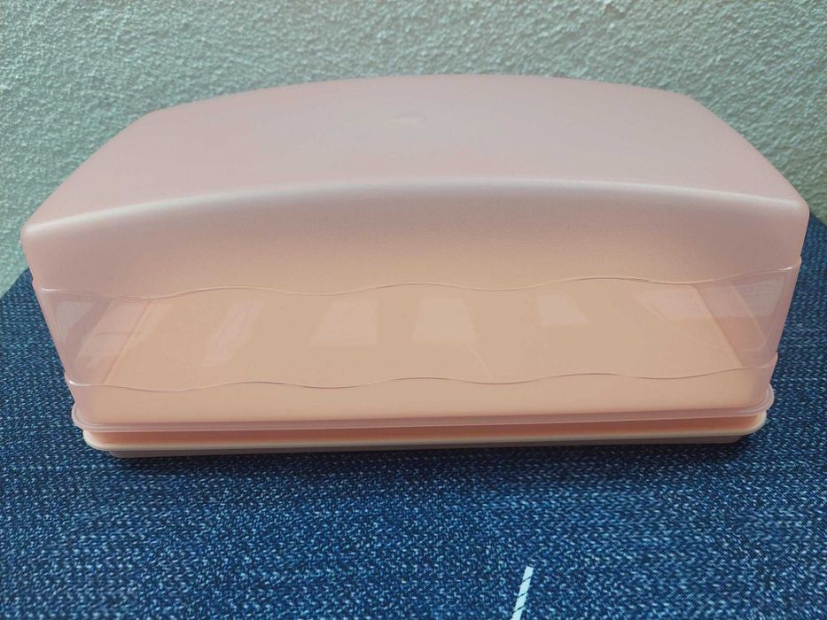 porta bolos retangular tupperware