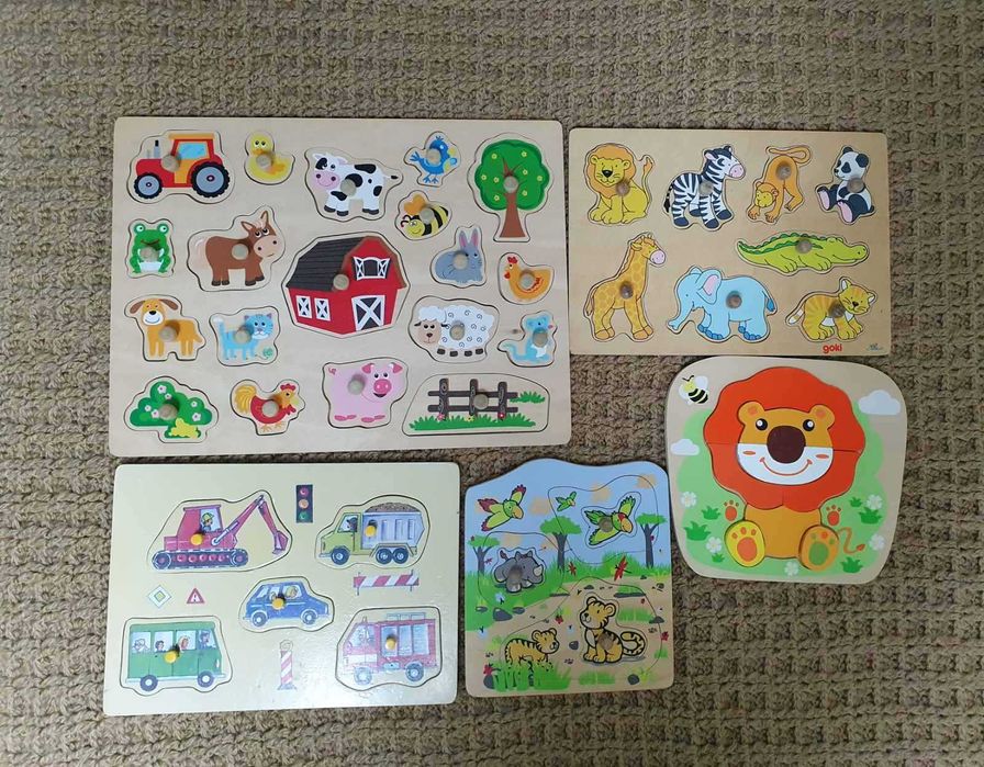 Дерев'яні пазли вкладиші Goki, Lelin