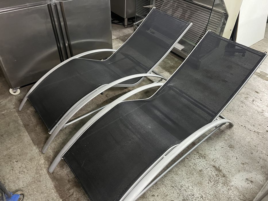 Espreguiçadeira Alina como novas em cinza conjunto de 2 unidades