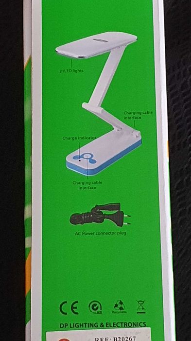 Led dobrável e recarregável para secretária