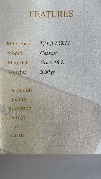 Relógio em ouro 18K Tissot Carson