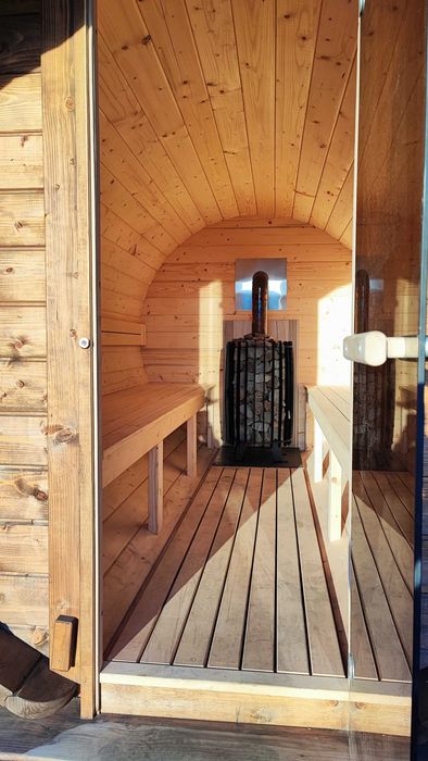 Sauna Mobilna na przyczepie 300cm 3m 340cm dwuosiowa opalana drewnem