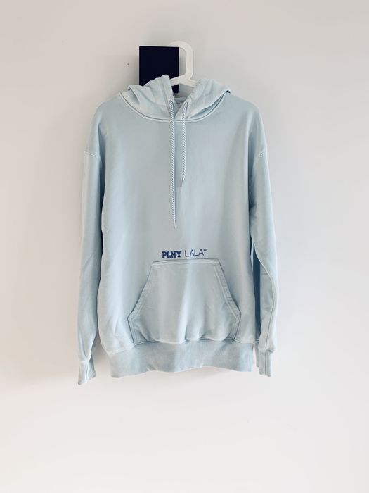 Bluza błękitna PLNY Lala nadruk oversize kaptur