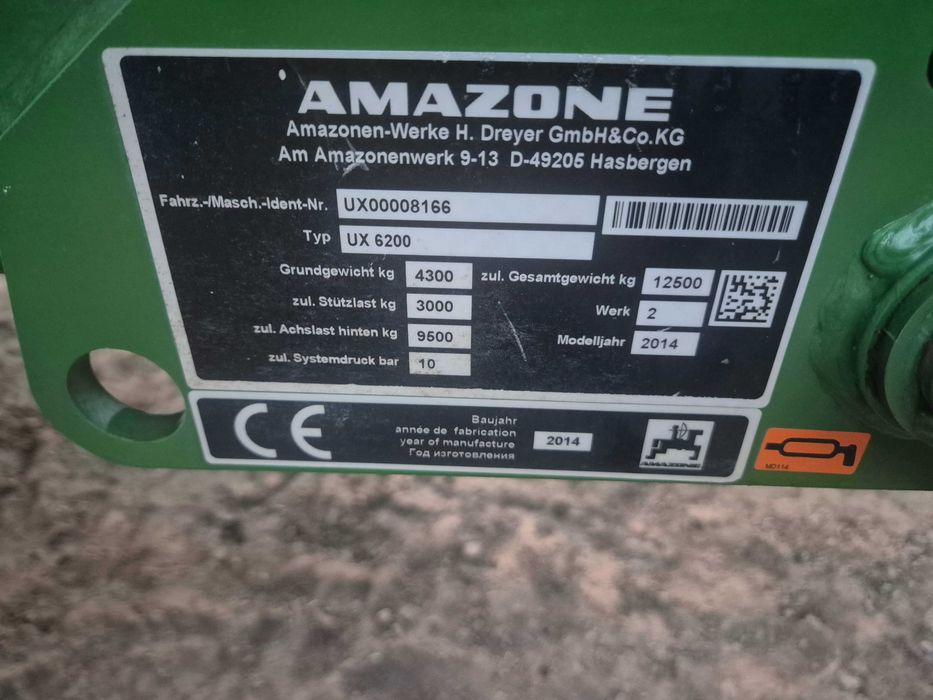 Opryskiwacz AMAZONE UX 6200 SUPER 2014r Amatron3 GPS 30m ISOBUS Lift