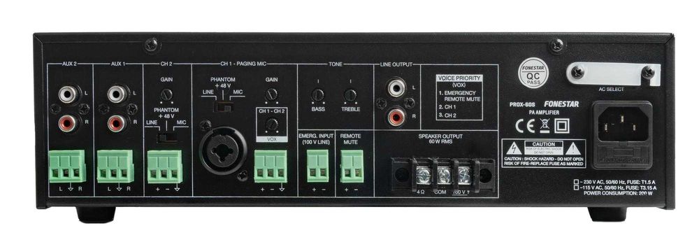 Fonestar PROX-60S Amplificador de Megafonia Monozona
