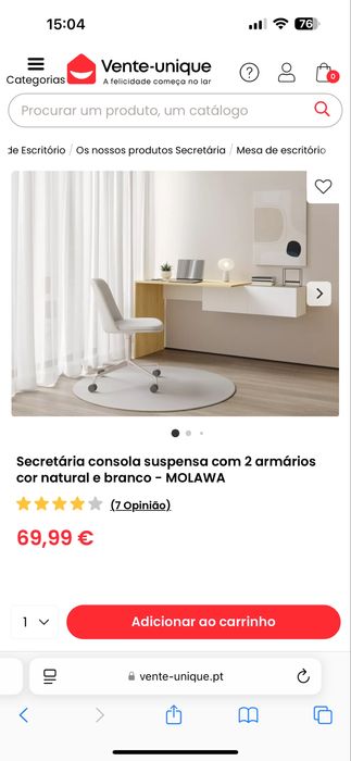 Secreteria Consola Suspensa
