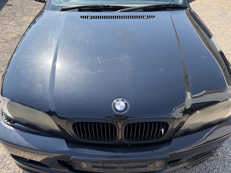 Maska przod przednia bmw e46 coupe cabrio przed lift black sapphire metalic 475/9
