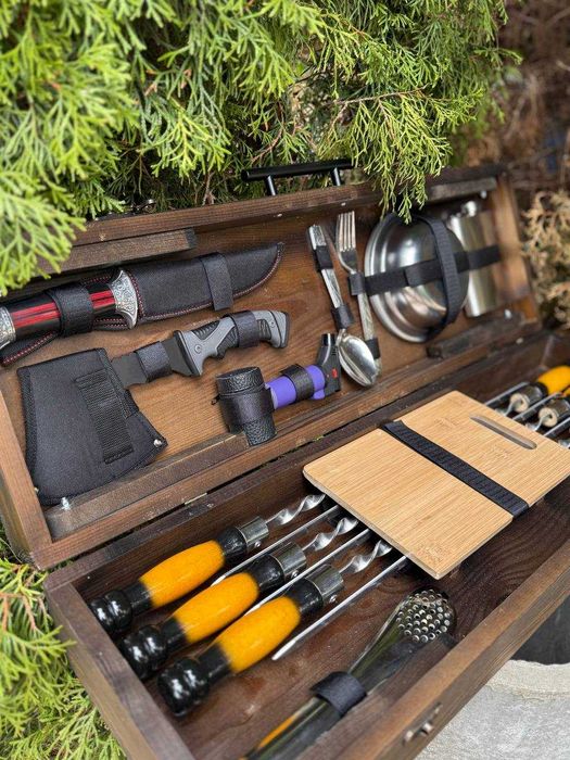 Подарочный набор шампуров мужчине мужу куму другу на день рождения