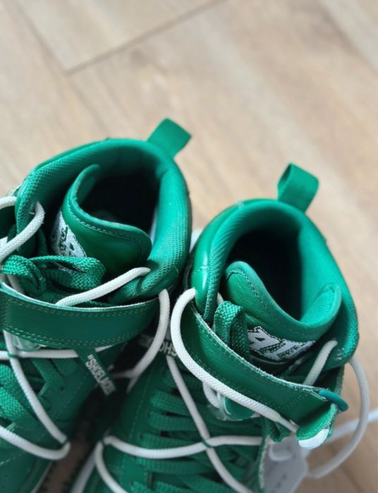 Oryginalne buty sneakersy Nike Air Force AF1 mid Off white zielone OF