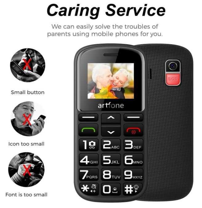 Telefon dla seniorów Artfone CS182 kolor czarny