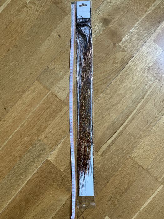 Syntetyczne Błyszczące Nici Brokatowe holo Włosy ok 65cm