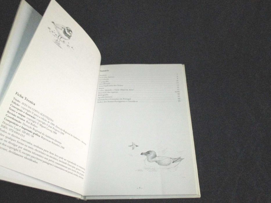 Livro Aves da Costa Alentejana José Projecto Miguel Lecoq