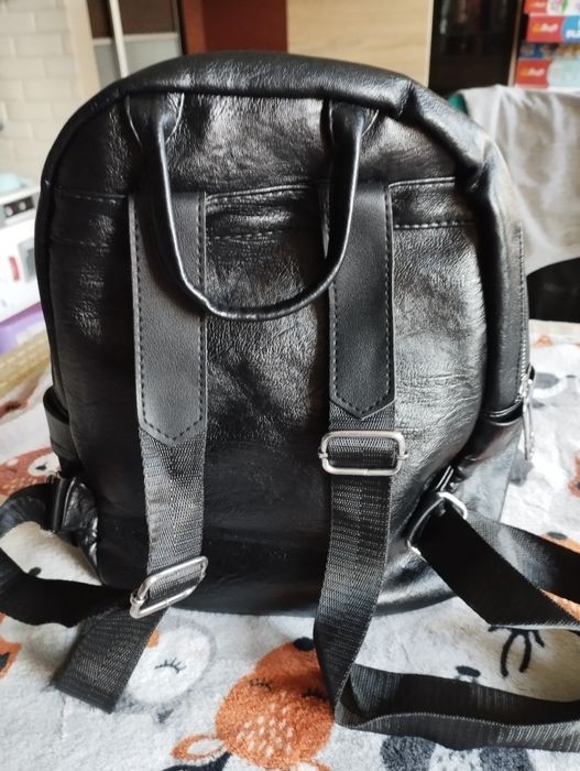 Plecak czarny eko skóra