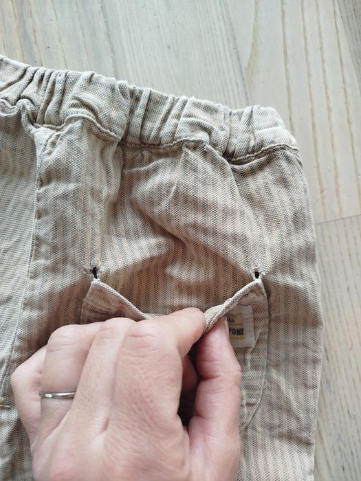 Śliczne eleganckie stylowe beżowe Boho spodenki Zara 92 sesja bawełniane