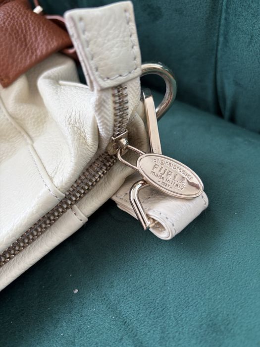 Сумка жіноча furla тоут, бежева, коричнева, з натуральної шкіри — zdjęcie 4