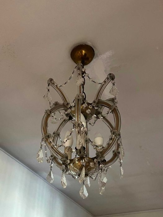 Conjunto de 7 candeeiros em cristal