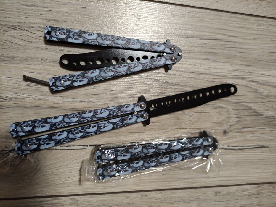 Нож бабочка тренировочный, Бабочка метал Градієнт Балисонг ніж бабочка