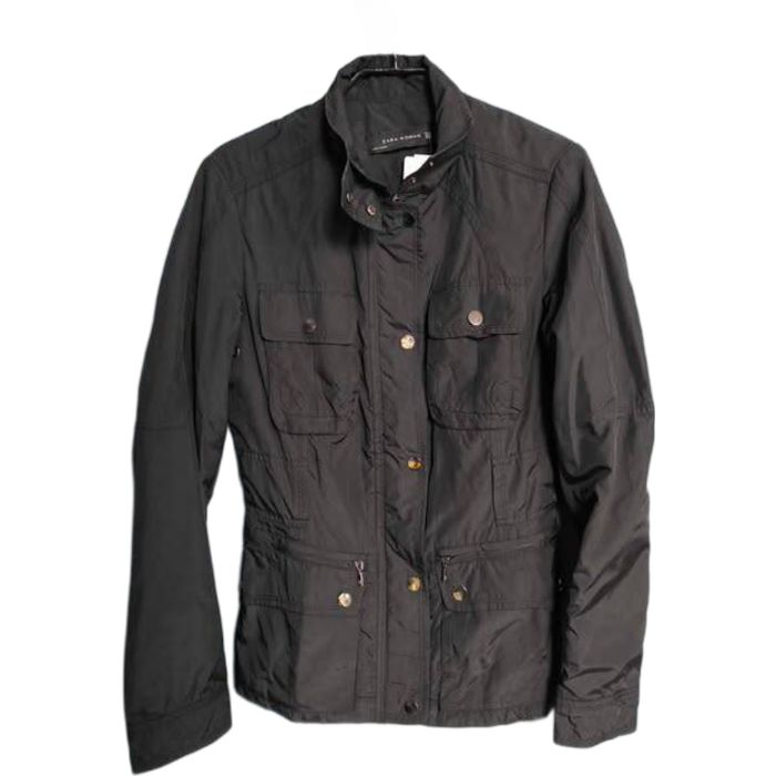 Zara Kurtka Zimowa Damska Ciepła Wygodna Bez Kaptura Czarna Rozmiar XS