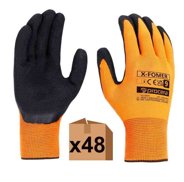 Rękawiczki Robocze Powlekane Spienionym Lateksem 48 PAR - Rozm.10 (XL)