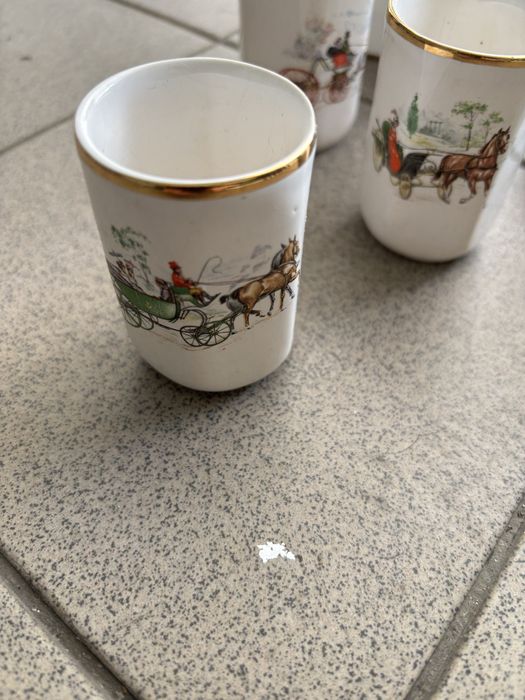 Garrafa em porcelana + copos