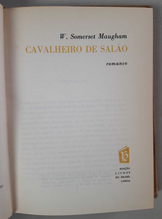 Livro  -Ref:Part-3- Somerset Maugham - Cavalheiro de Salão