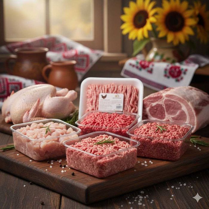 Фарш, м'ясо, субпродукти