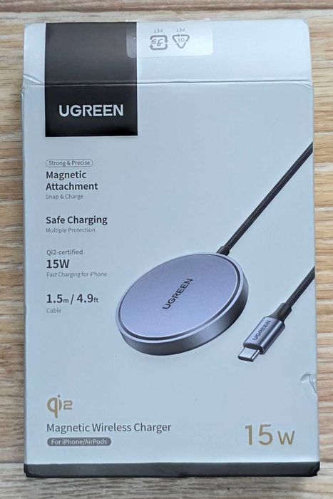 Бездротова зарядка UGREEN Qi2 15W Magnetic Attachment