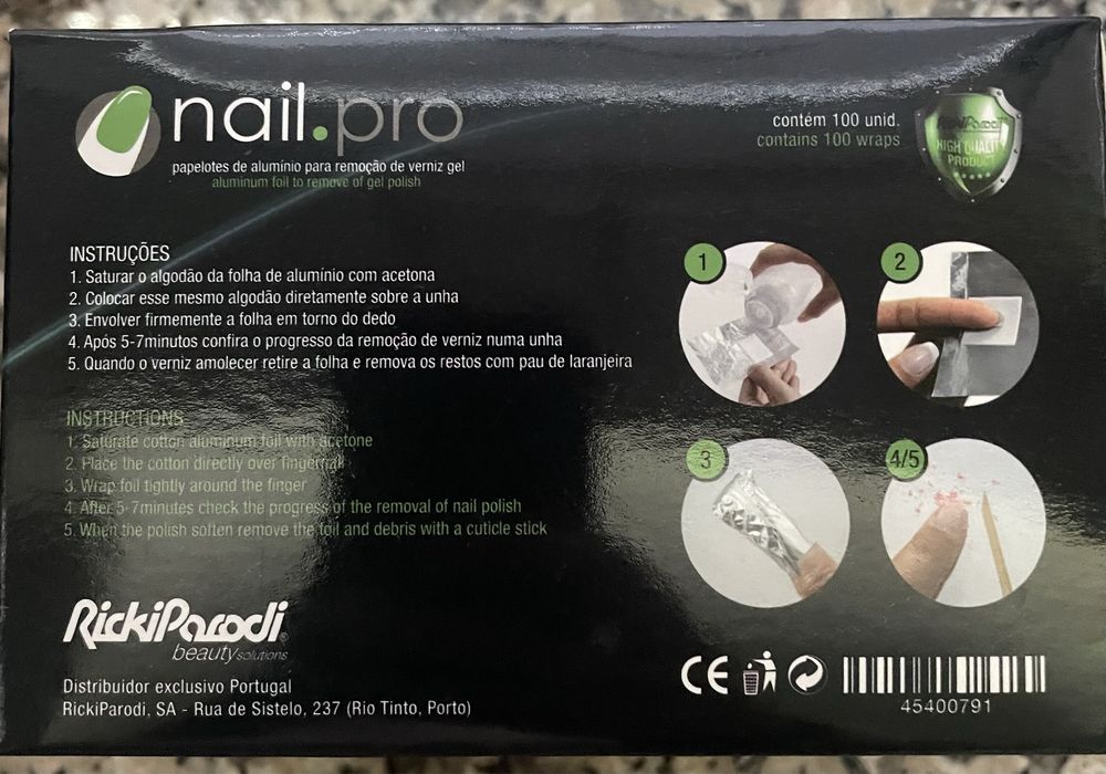 Papelotes de Alumínio para remoção de verniz gel - Nail.pro