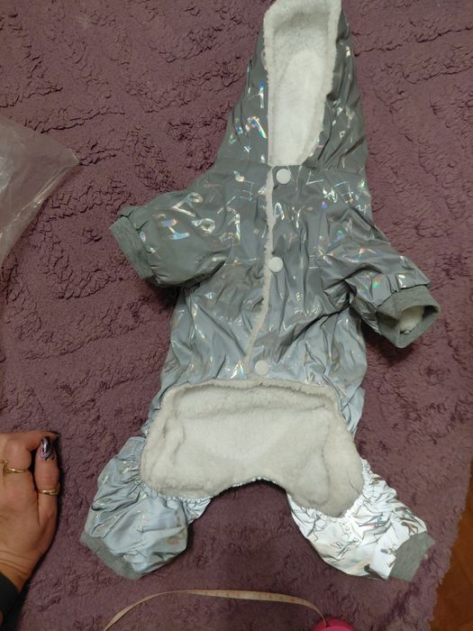 Зимний тепленький светоотражающий комбинезон для мелких пород собак