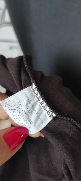 Brązowa asymetryczna bluzka boho
