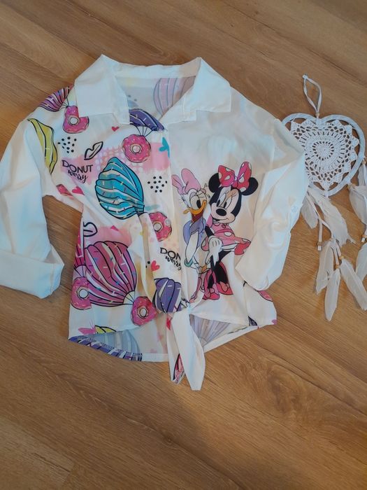 Koszula biała myszka Miki 14 lat  158 164 wiązana