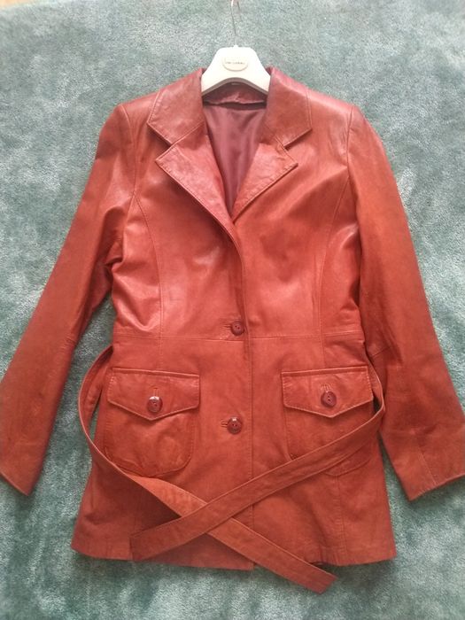 Płaszcz skórzany damski 36/38 S/M Stan prawie idealny!