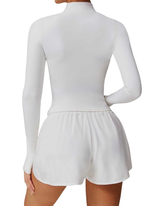 Лонгслів Alo Yoga Zipper Long Sleeve White