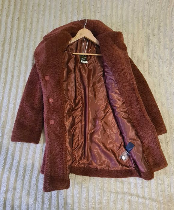 Штучна шубка-тедді, коричнева, розмір М