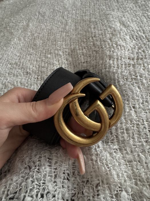 Czarny skórzany Pasek Gucci