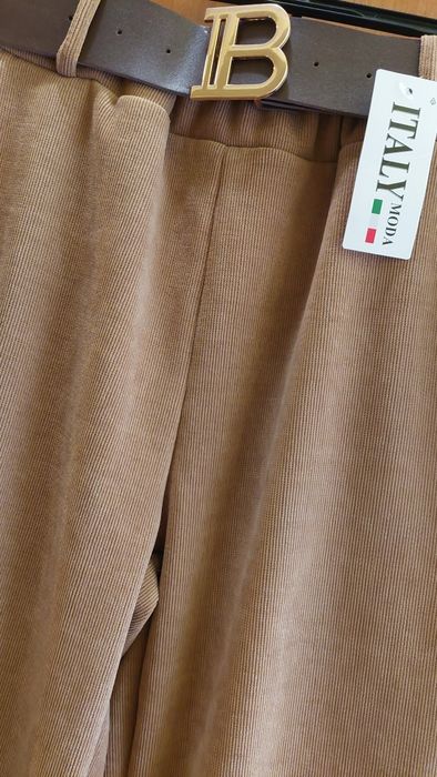 Spodnie większe beżowo kapuccino na  l xlxxl