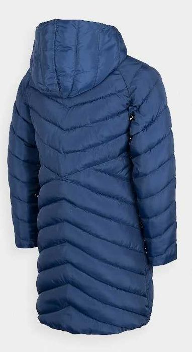 Kurtka 4F puchowa 134 zimowo jesienna dla dziewczynki płaszcz granatow