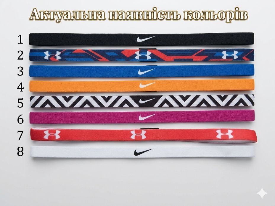 Повʼязка на голову Nike Headbands, спортивна повʼязка Найк для волосся