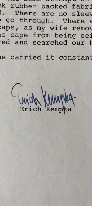 Documento assinado pelo oficial nazi Erich Kempka