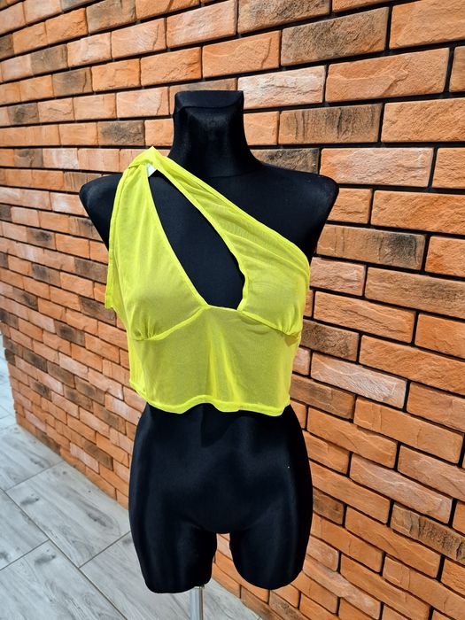 Neonowy top z siatki