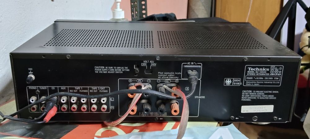 Zestaw, amplituner Technics, dwie kolumny Dibeisi