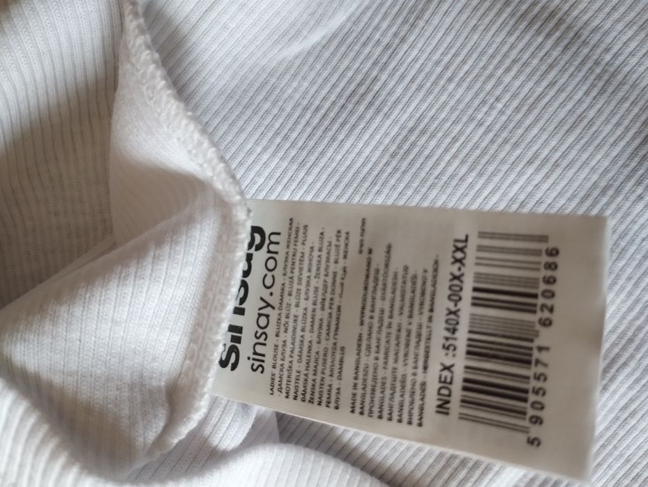 Biały bawełniany golf Sinsay