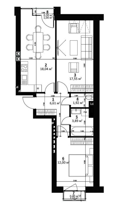 Продаж 2-кімнатної квартири 60 м2 в ЖК City lake, с. Шевченкове